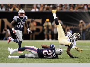 Malcom Butler makes the play in pre-season vs New Orleans (Keith Nordstrom Patriots.com photo)