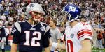 New England Patriots quarterback Tom Brady (12) and New York Giants quarterback Eli Manning meet on he field before the Super Bowl XLII football game at University of Phoenix Stadium on Sunday, Feb. 3, 2008 in Glendale, Ariz. (AP Photo/David J. Phillip)