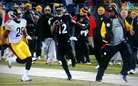 Mike Tomlin Tripping Jacoby Jones of the Ravens